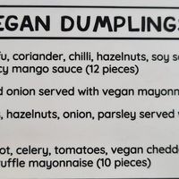Four vegan choices at Pierogarnia Mandu Centrum in Gdansk