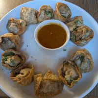 Deep fried vegan pierogi at Pierogarnia Mandu Centrum in Gdansk