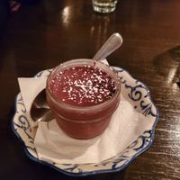 Vegan chocolate mousse at Bohème in Tadoussac