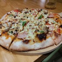 Bacon pizza at Loving Hut - Heping Branch in Taipei