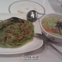 pancake bread and small soup at Loving Hut - Heping Branch in Taipei