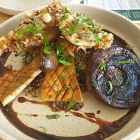 Trio of mushrooms at The Laneway Green in Springwood