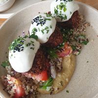 Falafel quinoa salad. at The Laneway Green in Springwood
