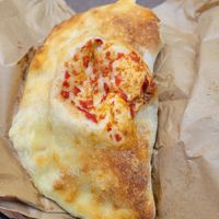 Vegan calzone at Trigo in Barcelona