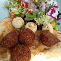 Falafel on naan bread at De Herberg in Middelburg