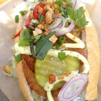 Crispy vegan chicken sandwich at De Herberg in Middelburg