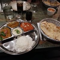 Three meals and a naan for dinner at Masala Masala - Hornsgatan in Stockholm