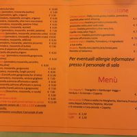 Menu  at Moro 2.0 in Asti