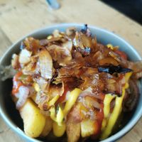 Loaded fries at PEACH in Newport