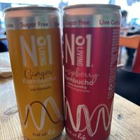 Gently sparkling Kombucha, delicious when served chilled   at PEACH in Newport