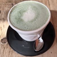 Mermaid matcha lattee  at PEACH in Newport