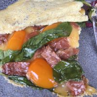 Inside of the omelette   at PEACH in Newport