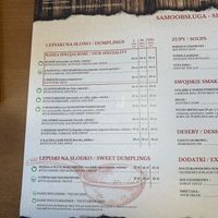 pierogi menu  at Pierogarnia Krakowiacy in Krakow