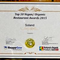 2015 HK Top 10 Vegan / Organic Restaurants award at Bowls in Hong Kong Island