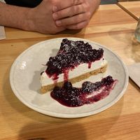 Red fruit cheesecake at Kind Kitchen in Porto