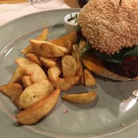 Seitan burger at Kind Kitchen in Porto