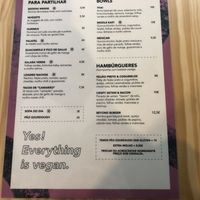 Menu  at Kind Kitchen in Porto