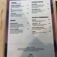 Menu  at Kind Kitchen in Porto