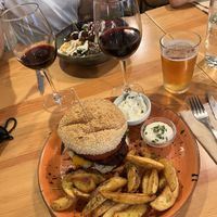Seitan burger  at Kind Kitchen in Porto