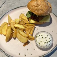 Seitan bac’n burger  at Kind Kitchen in Porto