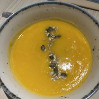 Pumpkin soup for my son  at Kind Kitchen in Porto