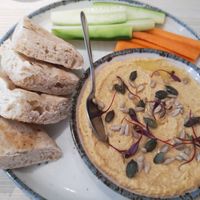 Hummus platter at Kind Kitchen in Porto
