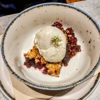 Ice-cream and crumble at Kind Kitchen in Porto