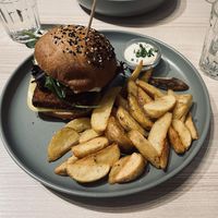 Seitan Bacon Burger   at Kind Kitchen in Porto