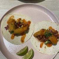 shrimp tacos !  at Kind Kitchen in Porto
