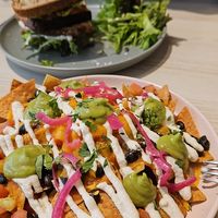 Nachos, fully loaded! at Kind Kitchen in Porto