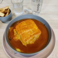 Francesinha at Kind Kitchen in Porto