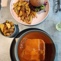 Francesina & burger. at Kind Kitchen in Porto