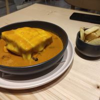 Francesinha at Kind Kitchen in Porto
