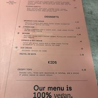 Menu  at Kind Kitchen in Porto