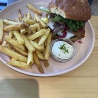 Mushroom burger  at Kind Kitchen in Porto