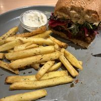 Beans & Mushrooms Burger  at Kind Kitchen in Porto