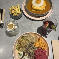 francesinha and middle east bowl  at Kind Kitchen in Porto