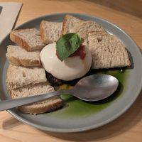 Kind take on Burrata (great basil oil) at Kind Kitchen in Porto