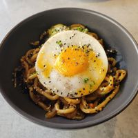 Udon with that incredible "egg"! at Kind Kitchen in Porto