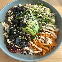 „Salmon“ Bowl, the texture of the „salmon“ was very nice, the nori added to the „fishy“ taste. Not too fishy, but nevertheless even more tasty!  at Kind Kitchen in Porto