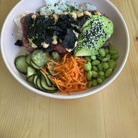 Vegan salmon bowl  at Kind Kitchen in Porto