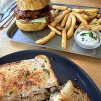 Smash burger top and Katsu sandwich   at Kind Kitchen in Porto