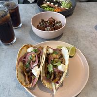 Mushroom tacos - personal favourite  at Kind Kitchen in Porto