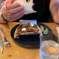 Mushroom taco starter is a meal.  at Kind Kitchen in Porto