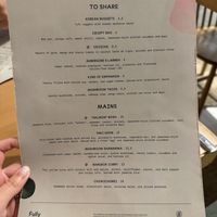 Menu (English)  at Kind Kitchen in Porto