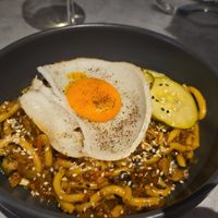 Yaki Udon with a very realistic "fried egg"! at Kind Kitchen in Porto