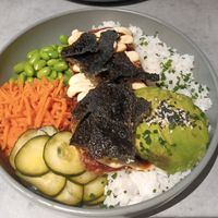 Salmon bowl at Kind Kitchen in Porto