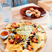 Nachos and tofu nugget at Kind Kitchen in Porto