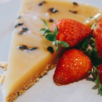 Passion fruit tarte at Kind Kitchen in Porto