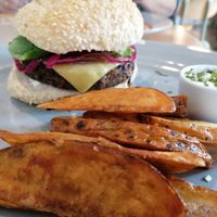 Mushroom and Black Bean Burger at Kind Kitchen in Porto